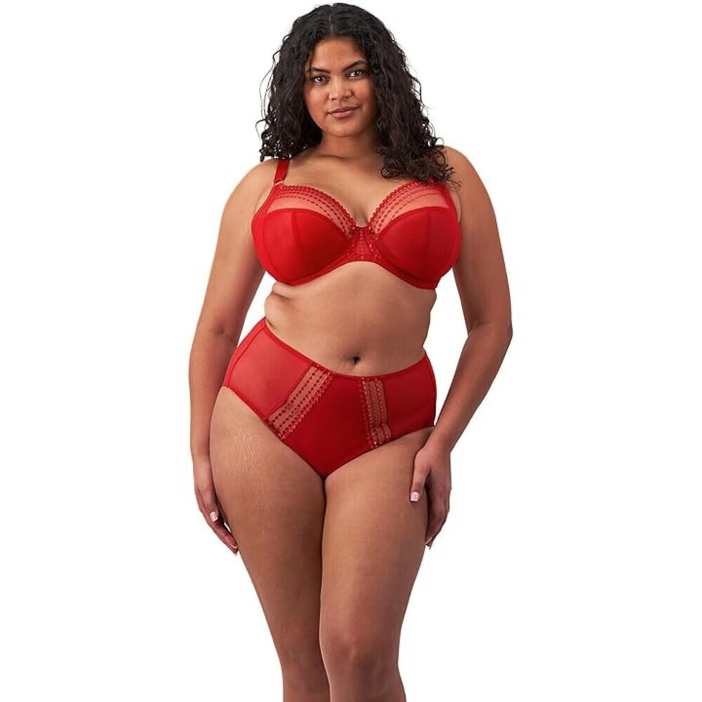 Elomi Matilda Underwear Women's Large Haute Red Stretch Full Brief Panty JZZ69